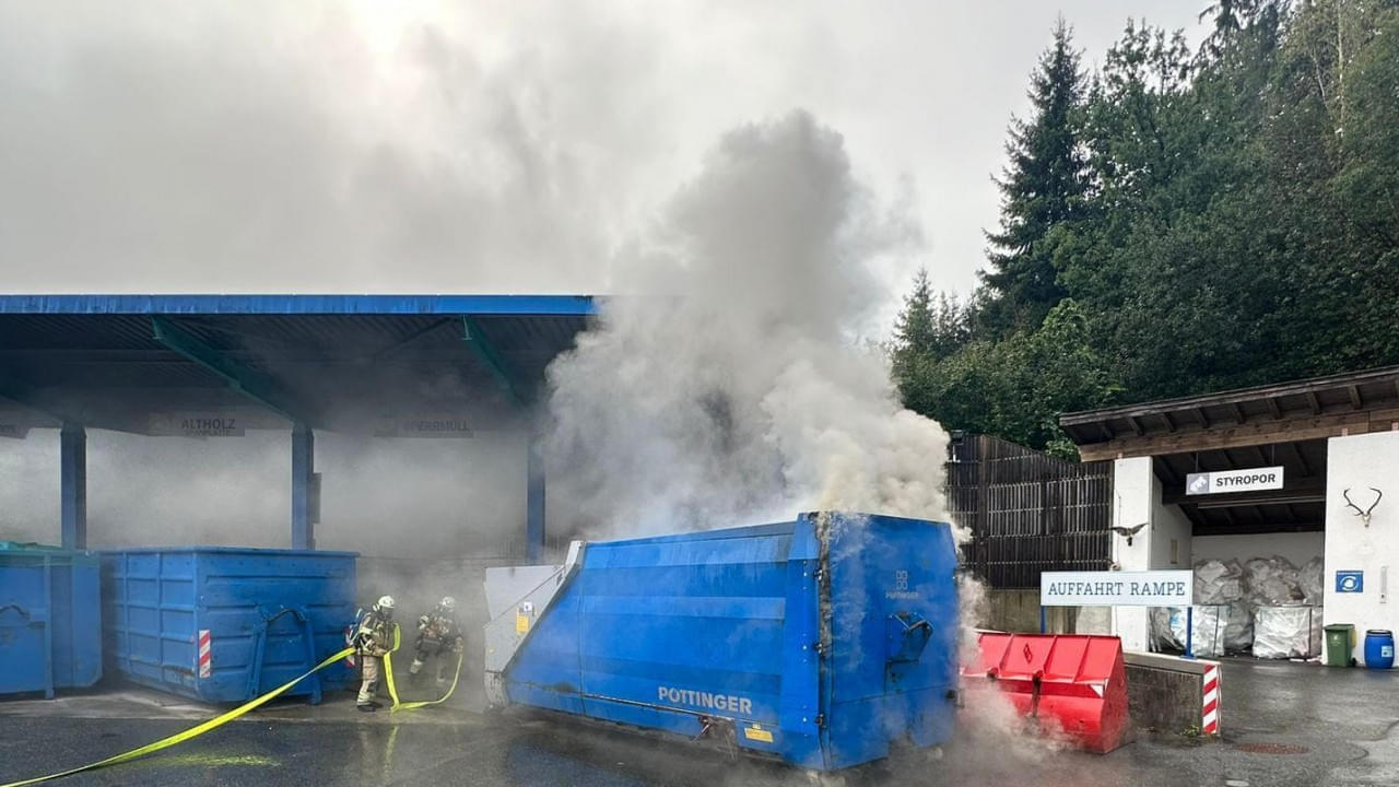 Brand im Recyclinghof Kitzbühel